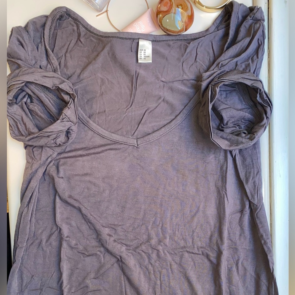 Simple grey v-neck